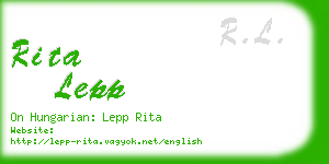 rita lepp business card